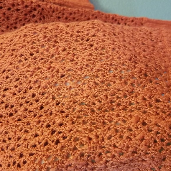 Nwt torrid brick red open stitch vneck pull over sweater size 1x 14-16 - Picture 3 of 5